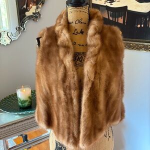 Genuine Russian SABLE FUR Vest very rare brown tan XS vintage luxury